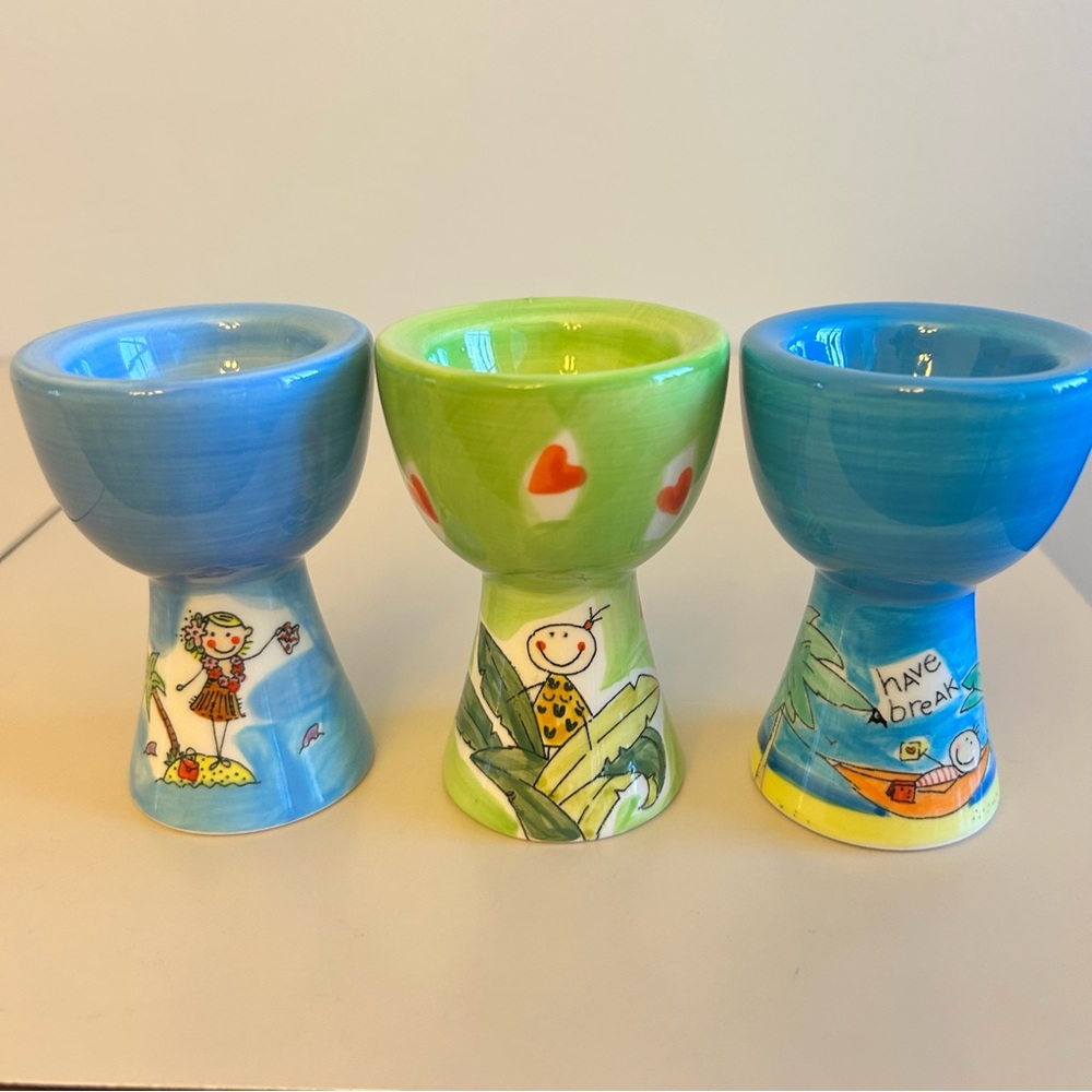 Whimsical HANDPAINTED Easter Egg Cup Signed Mila